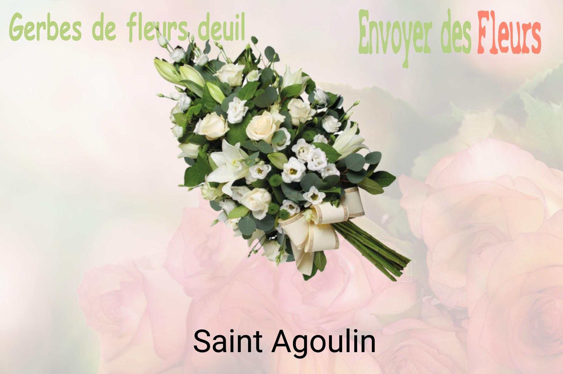 Gerbe de fleurs de deuil livrée à Saint-Agoulin